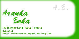 aranka baka business card